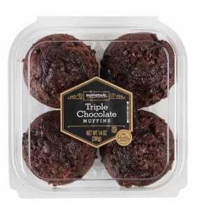 Marketside Triple Chocolate Muffins, 4 count, 14 oz