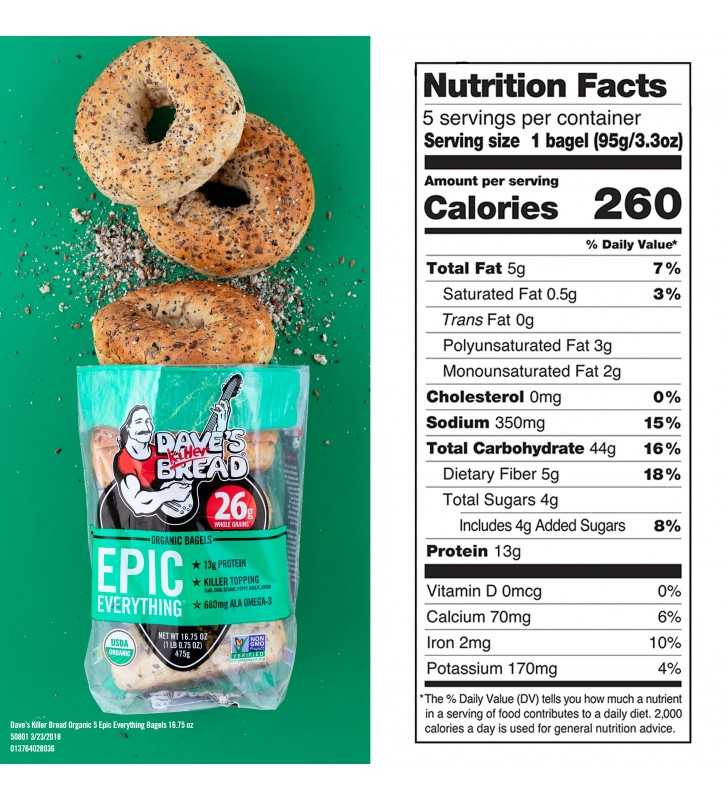 Dave's Killer Bread® Epic Everything® Organic Bagels 16.75 oz. Bag