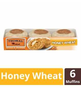Thomas' Honey Wheat English Muffin, 6 count, 12 oz