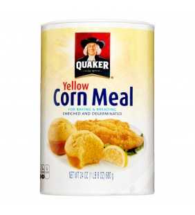 Quaker Yellow Enriched and Degerminated Corn Meal, 24 oz Canister