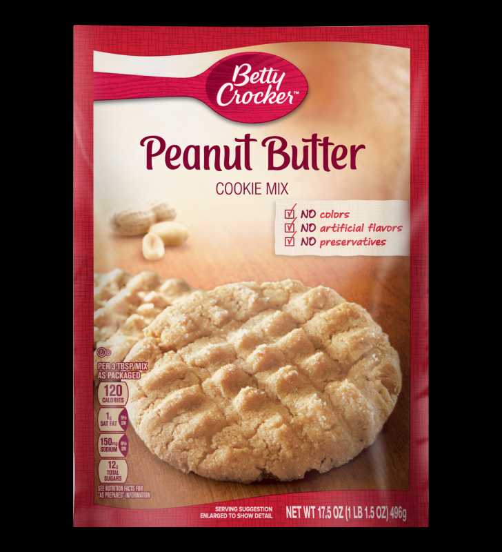 Betty Crocker Baking Mix, Peanut Butter Cookie Mix, 17.5 Oz Pouch