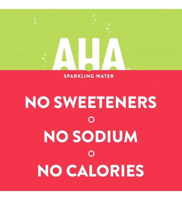 AHA Lime and Watermelon Sparkling Water, 12 fl oz, 8 Cans 