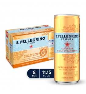 S.Pellegrino Essenza Tangerine & Wild Strawberry Flavored Mineral Water, 11.15 fl oz. Cans (8 Count)