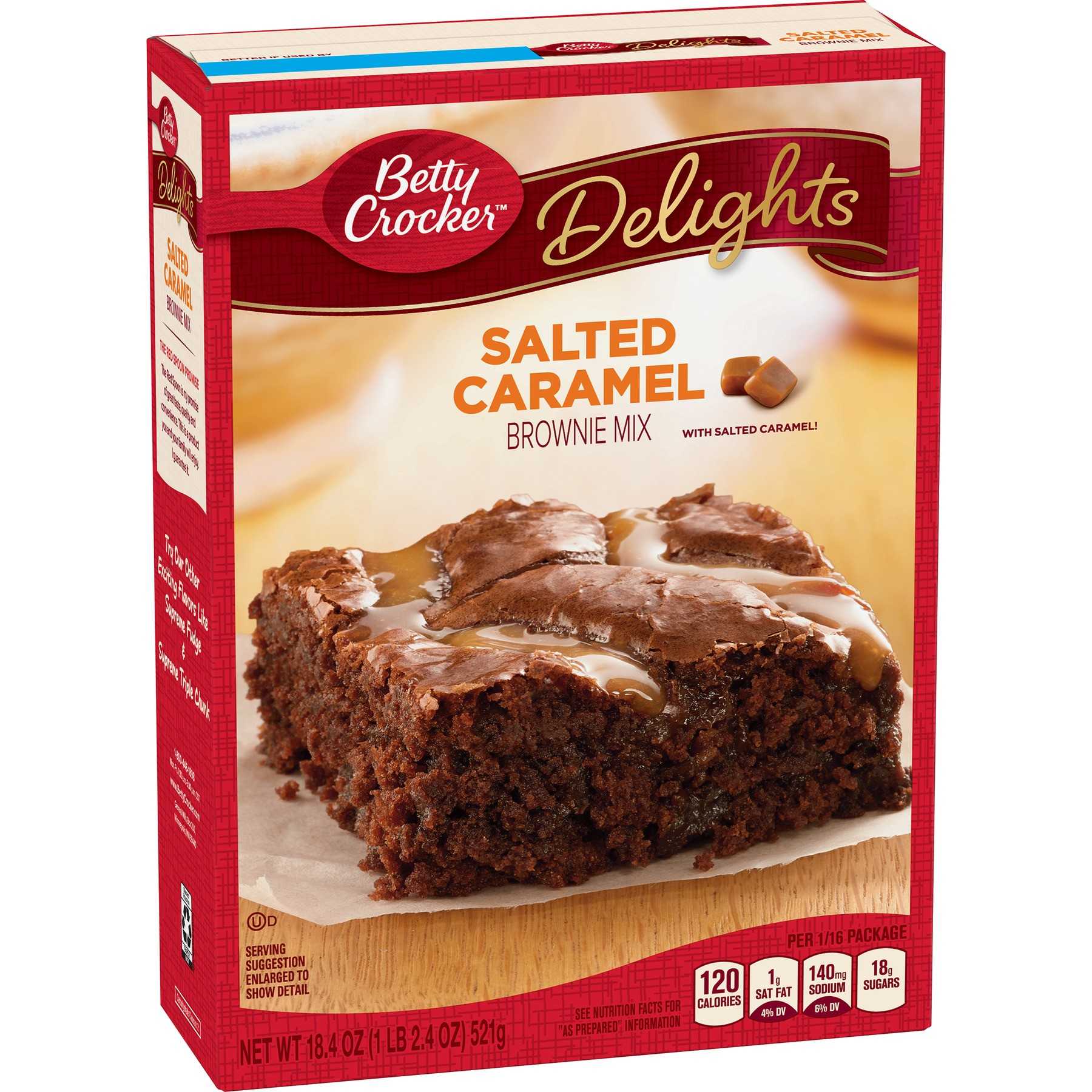 Betty Crocker Delights Salted Caramel Brownie Mix, 18.4 oz
