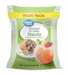 Great Value Granulated No Calorie Stevia, 19.4 oz Pouch