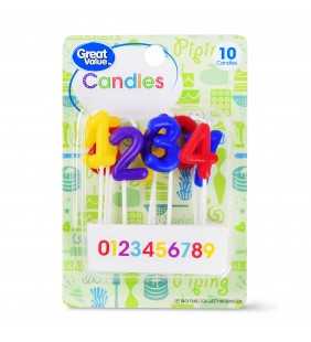 Great Value Celebration Candles, Number 0-9, 10 Count