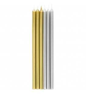 Gold and Silver Birthday Candles