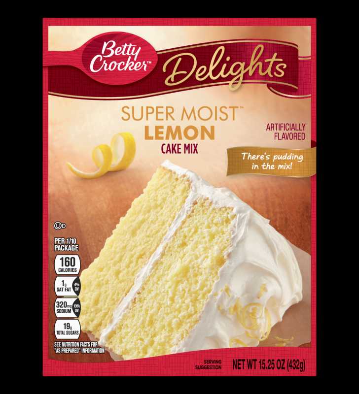 Betty Crocker Baking Mix, Super Moist Cake Mix, Lemon, 15.25 Oz Box