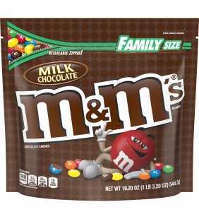 M&M'S Milk Chocolate Candy Family Size 19.2-Ounce Bag