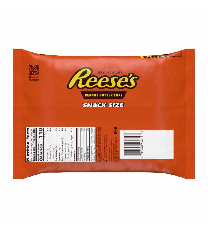 Reese's, Snack Size Peanut Butter Cups, Milk Chocolate, 10.5 Oz.