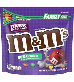 M&M'S, 50% Cacao Dark Chocolate Candies, 19.2 Oz Bag