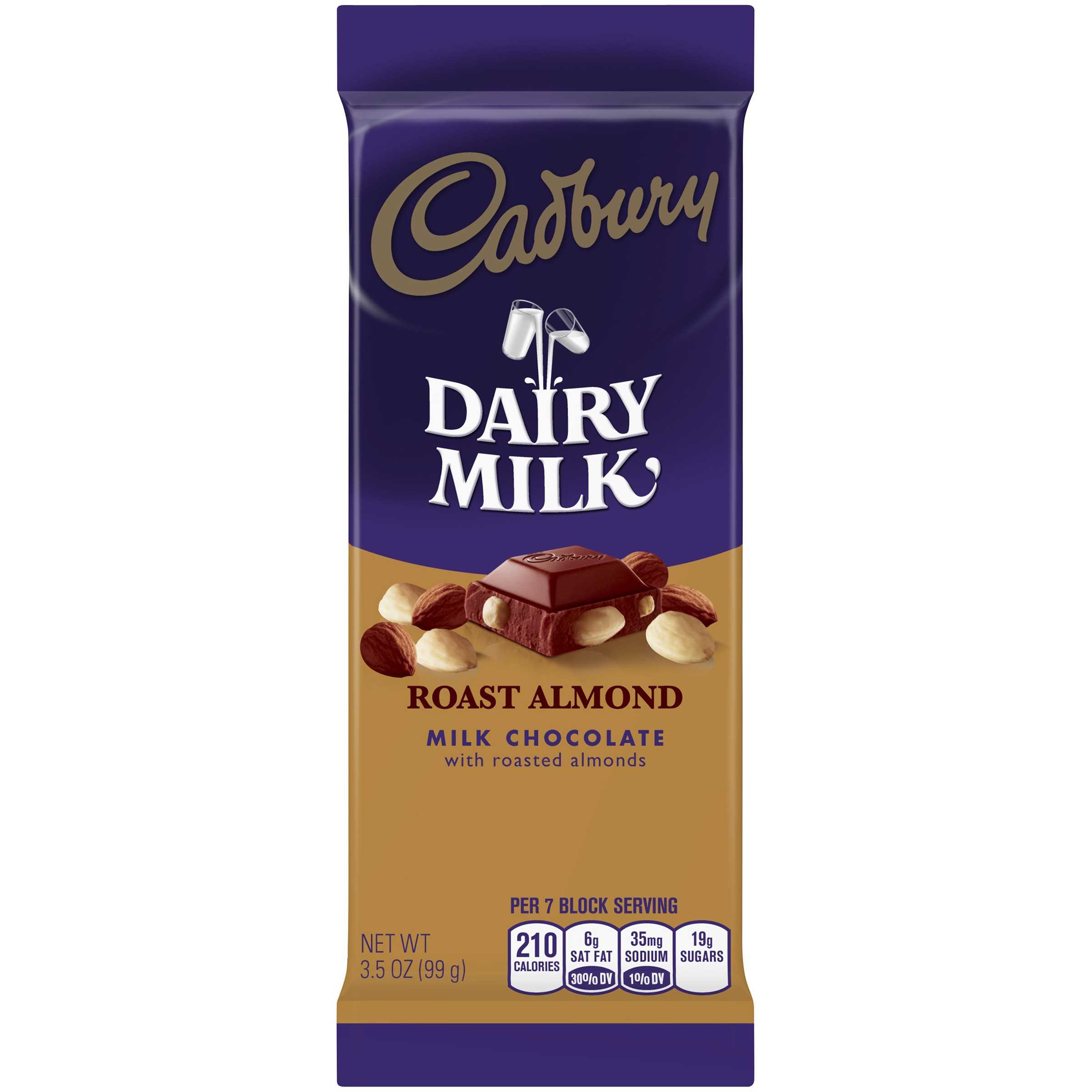 Cadbury Dairy Milk Roast Almond Milk Chocolate Bar, 3.5 Oz.