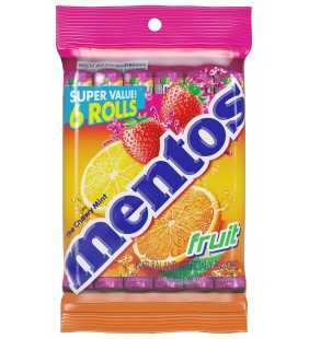 Mentos Mint Candy, Fruit, 1.32 oz Rolls (Pack of 6)