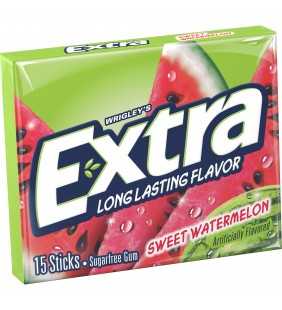 Extra, Sugar Free Sweet Watermelon Chewing Gum, Single Pk
