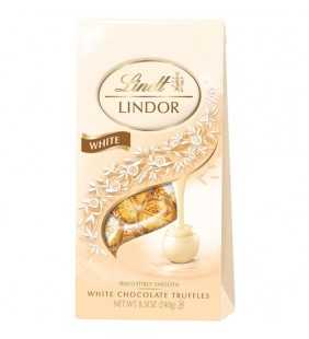Lindt Lindor White Chocolate Candy Truffles, 8.5 oz Bag