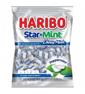 HARIBO Star Mint gummi candy, Pack of 1 6.5oz Peg Bag