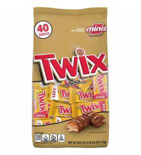 TWIX Caramel Minis Size Chocolate Cookie Candy Bars, 40 oz. Bag