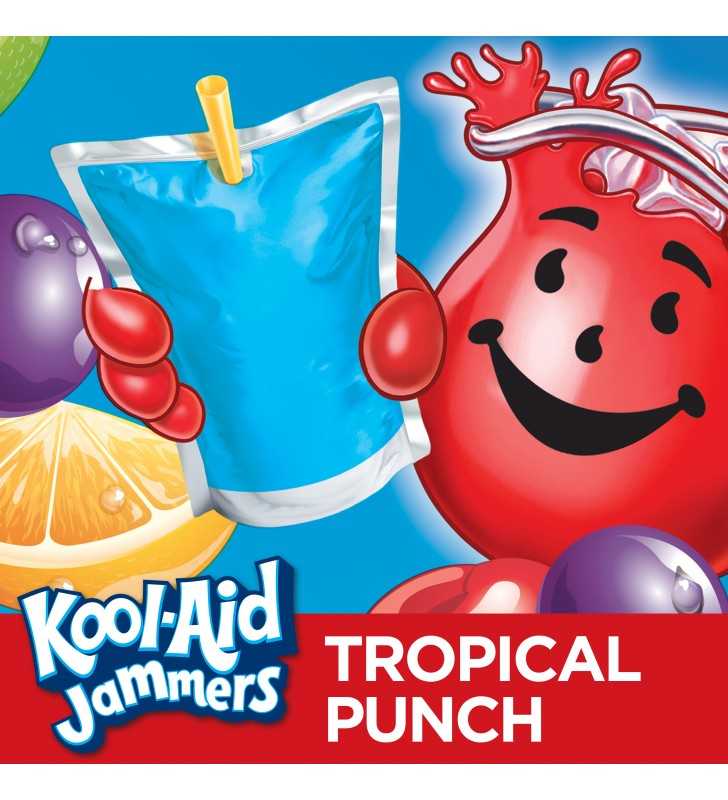 Kool-Aid Jammers Tropical Punch Flavored Drink, 10 ct - Pouches, 60.0 ...