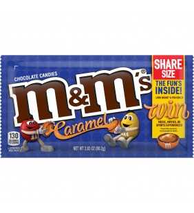 M&M'S Caramel Chocolate Candy Pouch, Share Size, 2.83 Oz