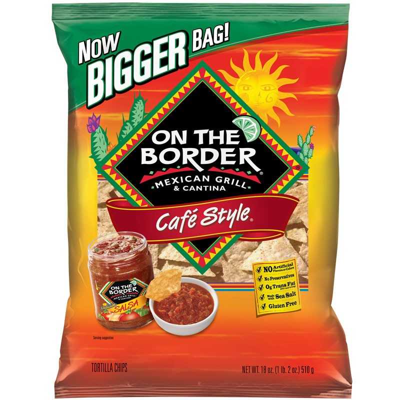 On The Border Cafe Style Tortilla Chips, 18 Oz.