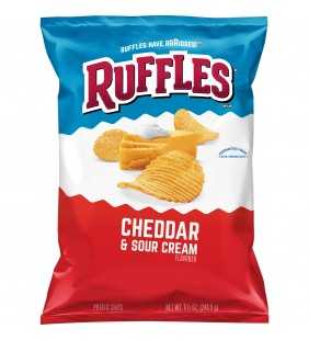 Ruffles Potato Chips, Cheddar and Sour Cream, 8.5 oz Bag