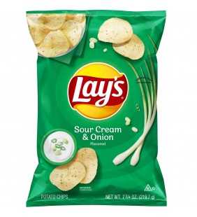 Lay's Potato Chips, Sour Cream & Onion Flavor, 7.75 oz Bag