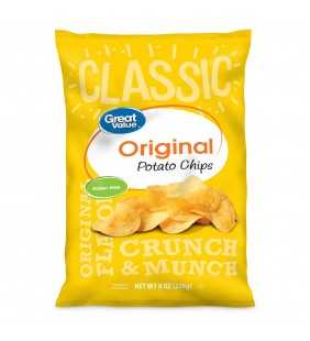 Great Value Original Potato Chips, 8 oz