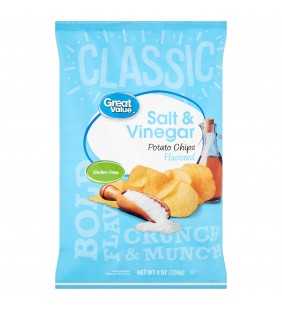 Great Value Salt & Vinegar Flavored Potato Chips, 8 oz