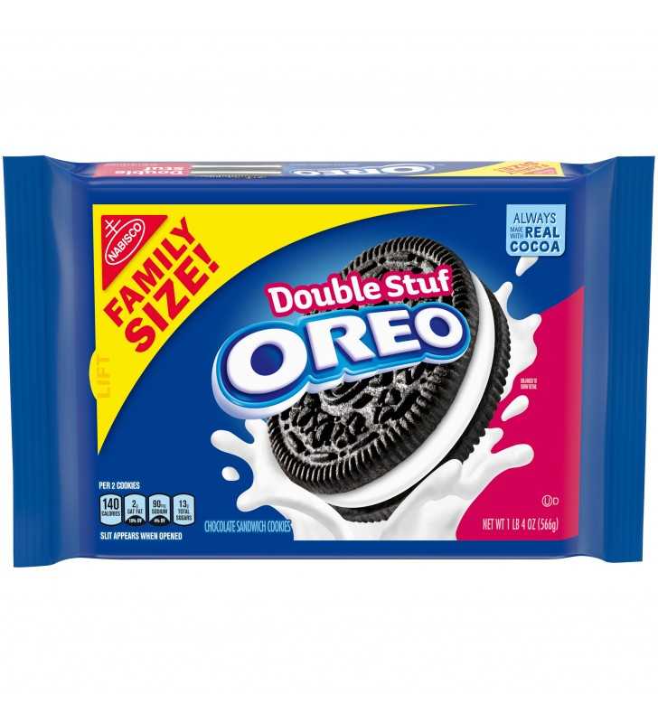 OREO Double Stuf Chocolate Sandwich Cookies, Family Size, 20 oz