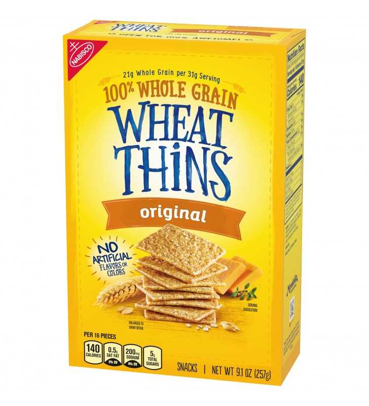 Wheat Thins Original Whole Grain Wheat Crackers, 9.1 oz