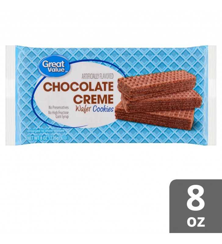 Great Value Chocolate Creme Wafer Cookies, 8 oz