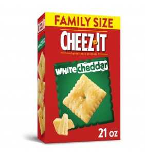Cheez-It, Baked Snack Cheese Crackers, White Cheddar, Family Size, 21 Oz
