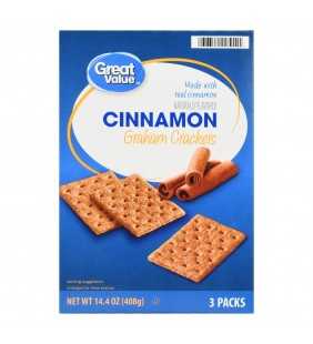 Great Value Cinnamon Graham Crackers, 3 count, 14.4 oz