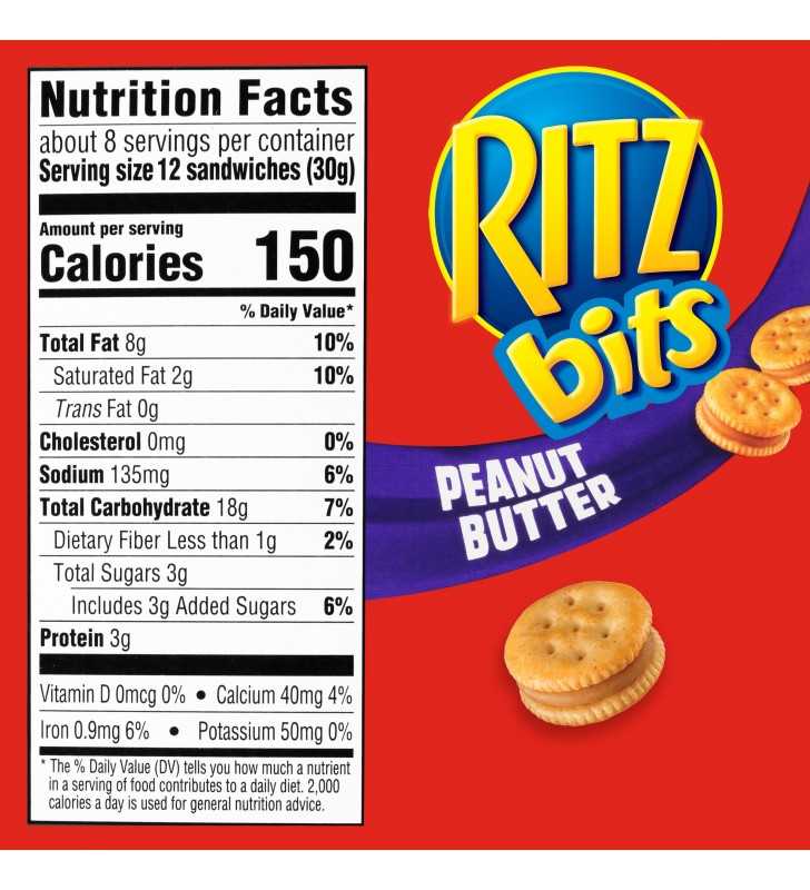 RITZ Bits Peanut Butter Sandwich Crackers, 8.8 Oz