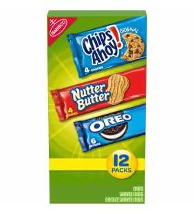 Nabisco Cookie Variety Pack, OREO, Nutter Butter, CHIPS AHOY!, 12 Snack Packs
