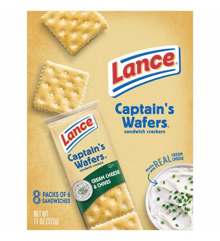 Lance Captain's Wafers Cream Cheese and Chives Sandwich Crackers, 8 Ct