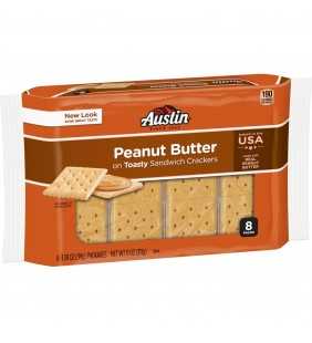 Austin, Sandwich Crackers, Peanut Butter on Toasty Crackers,11 Oz,8 Ct