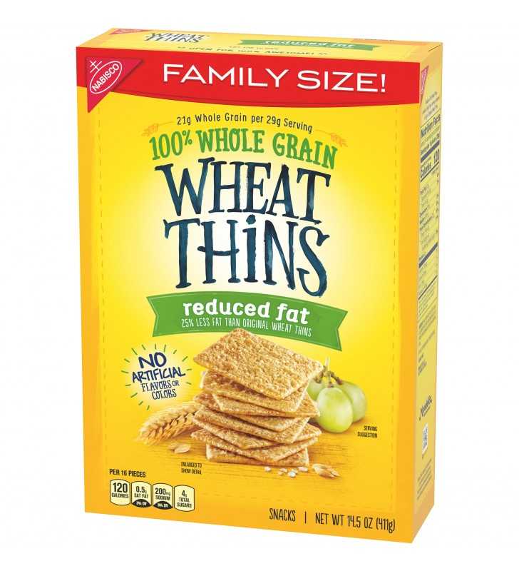 Wheat Thins Reduced Fat Whole Grain Wheat Crackers, Family Size, 14.5 oz