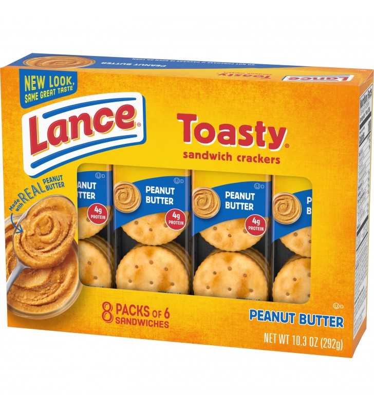 Lance Toasty Peanut Butter Sandwich Crackers, 8 Ct Box