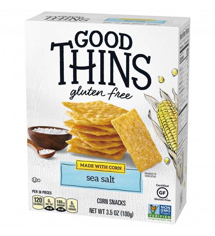 Good Thins Sea Salt Corn & Rice Snacks Gluten Free Crackers, 3.5 oz.