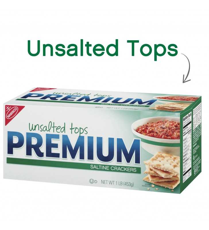 Premium Unsalted Tops Saltine Crackers, 16 oz