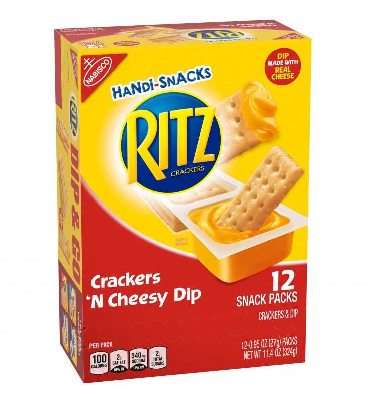 Handi-Snacks RITZ Crackers and Cheese Dip Snack Packs, 1 Box of 12 ...