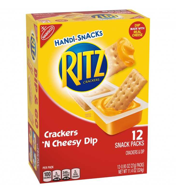 Handi-Snacks RITZ Crackers and Cheese Dip Snack Packs, 1 Box of 12 ...