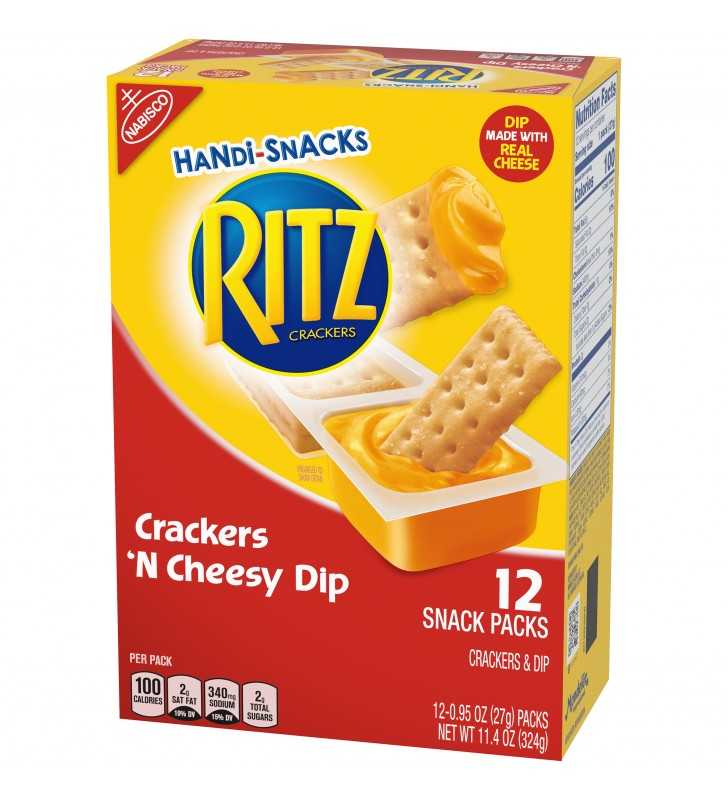 Handi-Snacks RITZ Crackers and Cheese Dip Snack Packs, 1 Box of 12 ...