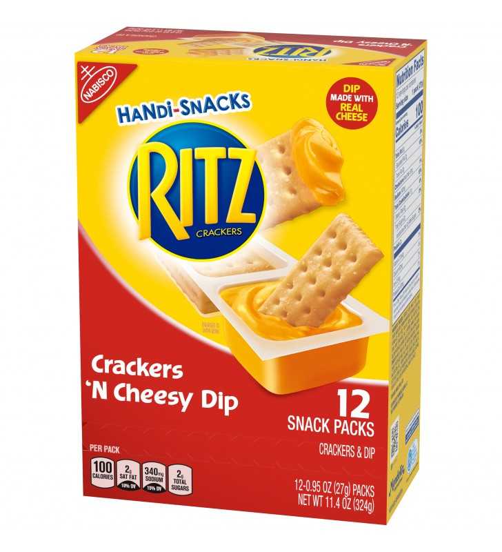 Handi-Snacks RITZ Crackers and Cheese Dip Snack Packs, 1 Box of 12 ...