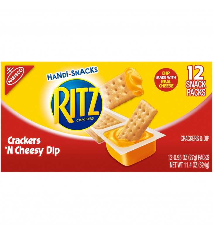 Handi-Snacks RITZ Crackers and Cheese Dip Snack Packs, 1 Box of 12 ...