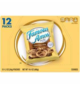 FAMOUS AMOS Chocolate Chip Bite Size Cookies 12-1.2 oz. Pouches