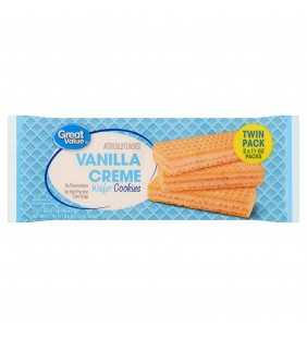 Great Value Vanilla Creme Wafer Cookies Twin Pack, 11 oz, 2 count