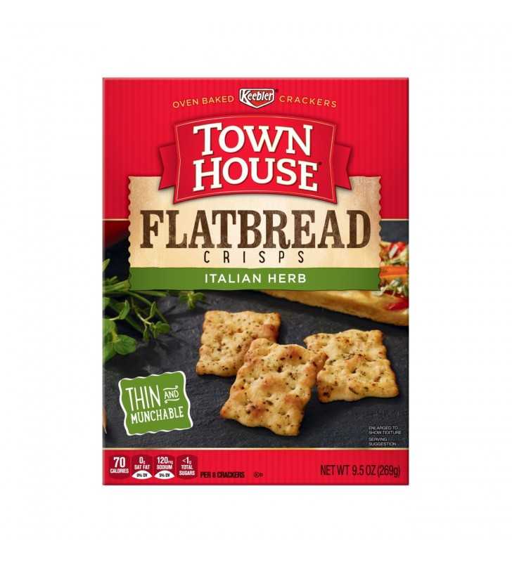 Keebler Town House Flatbread Crisps Crackers Italian Herb 9 5 Oz   Keebler Town House Flatbread Crisps Crackers Italian Herb 9 5 Oz 