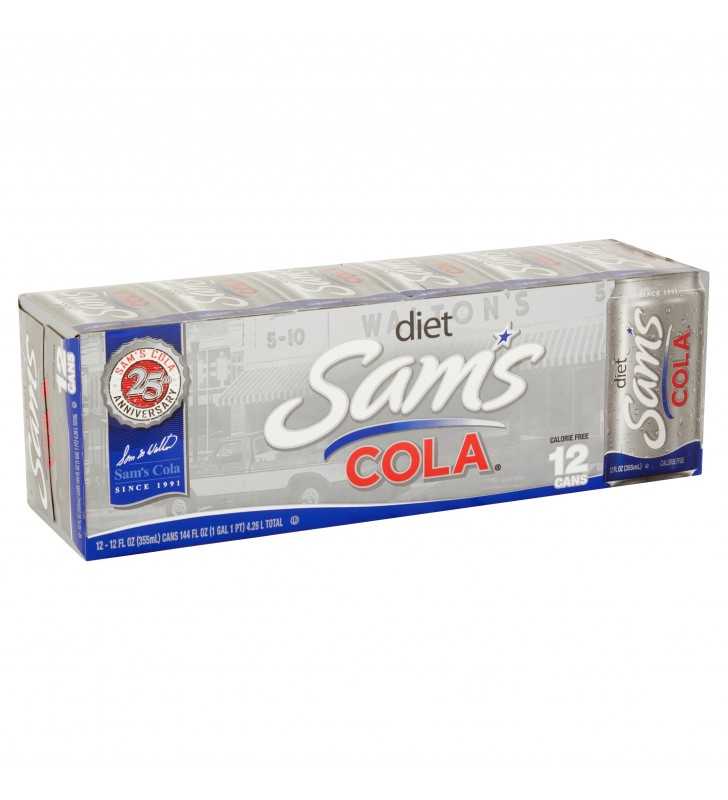 Sam's Cola Soda Pop, 12 fl oz, 24 Pack Cans